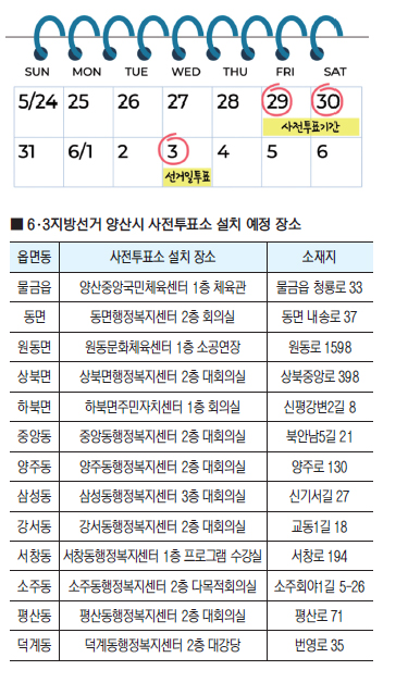 지역 일꾼 뽑는 투표 꼭! … 오는 29·30일 사전투표
